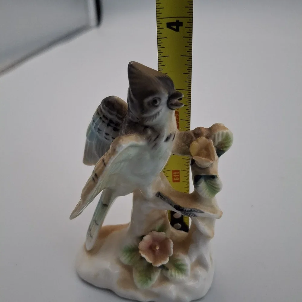 Vintage Ardalt Bird Blue Jay on Branch Porcelain Figurine‎ Japan Delicate #6868